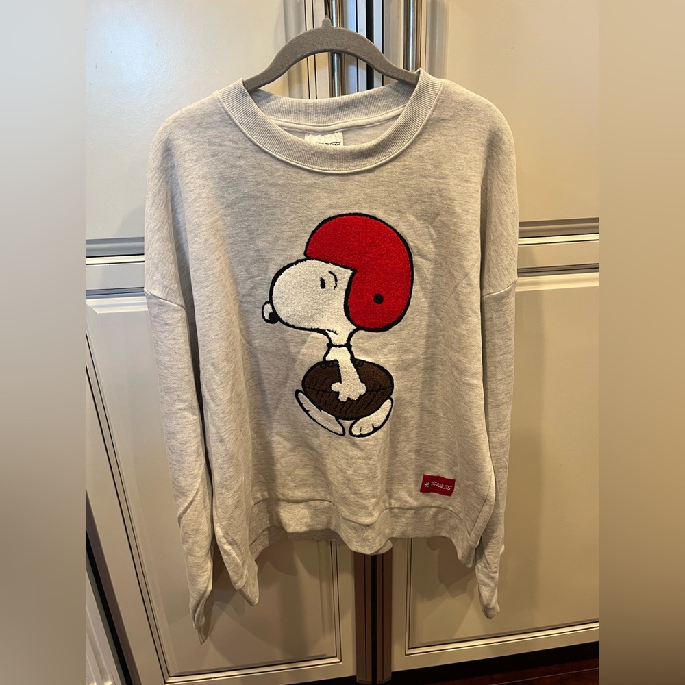 Peanuts Snoopy Gray Football Sweatshirt